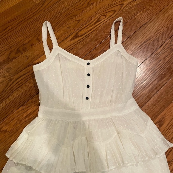 Maje White Ruffle Dress Size 2/Medium - Picture 3 of 9